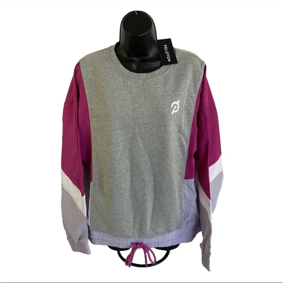 Peloton Fabric Mix Pullover Size XL Womens Workout Sweatshirt Long Sleeve NWT - Picture 1 of 11